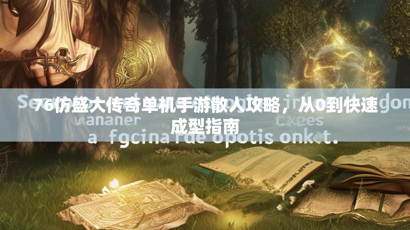 76仿盛大传奇单机手游散人攻略，从0到快速成型指南