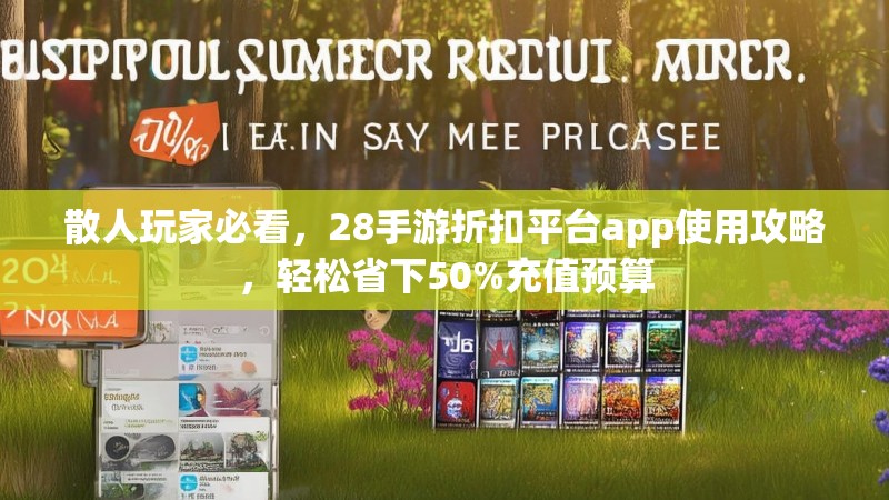 散人玩家必看,28手游折扣平台app使用攻略,轻松省下50%充值预算