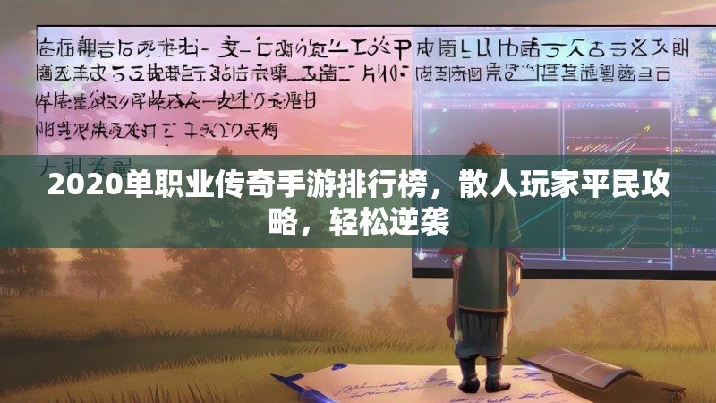 2020单职业传奇手游排行榜,散人玩家平民攻略,轻松逆袭