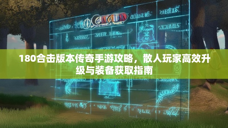 180合击版本传奇手游攻略,散人玩家高效升级与装备获取指南