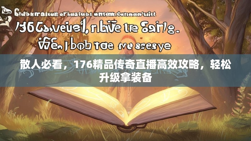 散人必看,176精品传奇直播高效攻略,轻松升级拿装备