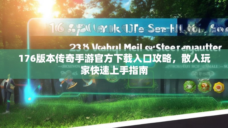 176版本传奇手游官方下载入口攻略,散人玩家快速上手指南