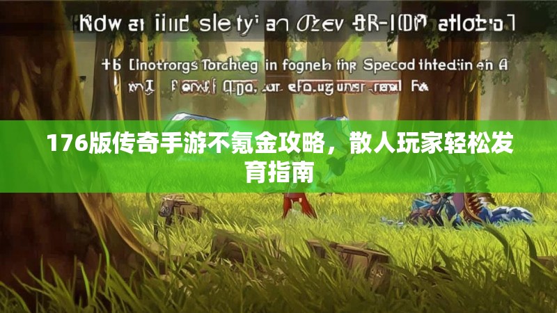 176版传奇手游不氪金攻略,散人玩家轻松发育指南