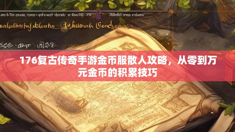 176复古传奇手游金币服散人攻略,从零到万元金币的积累技巧