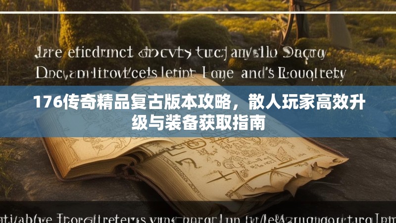 176传奇精品复古版本攻略,散人玩家高效升级与装备获取指南