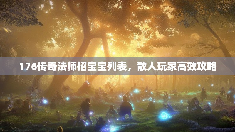 176传奇法师招宝宝列表，散人玩家高效攻略
