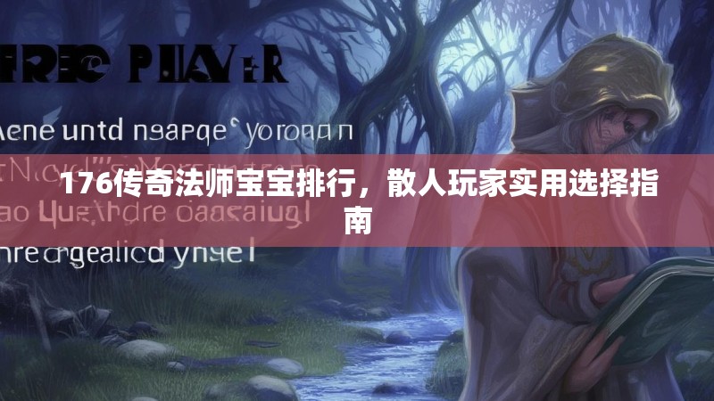176传奇法师宝宝排行,散人玩家实用选择指南