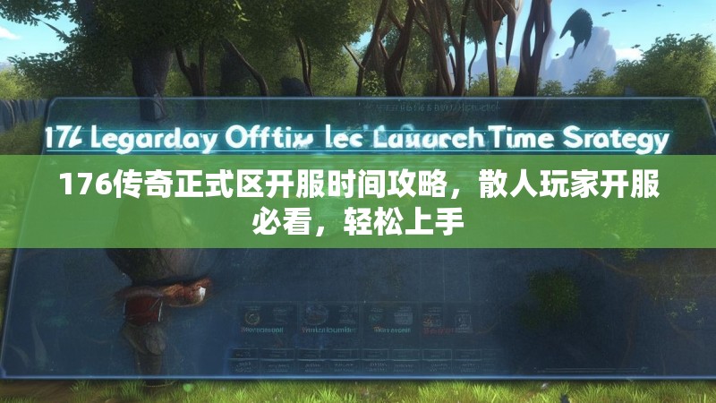 176传奇正式区开服时间攻略,散人玩家开服必看,轻松上手