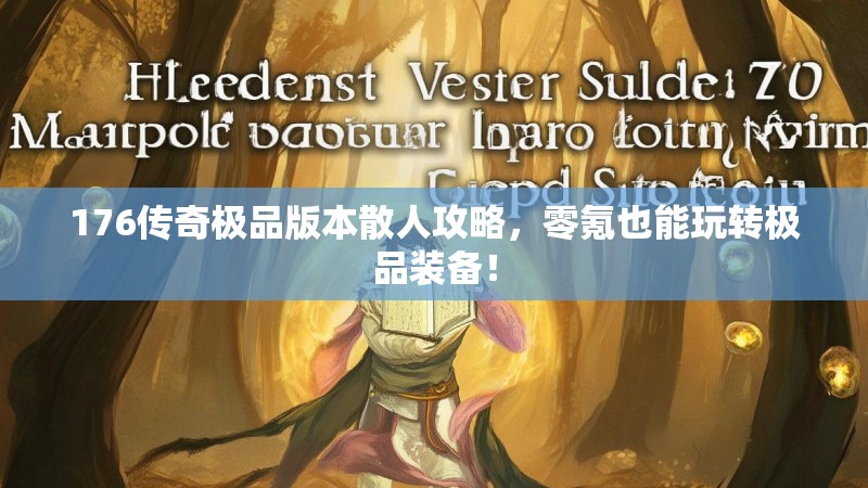 176传奇极品版本散人攻略,零氪也能玩转极品装备!