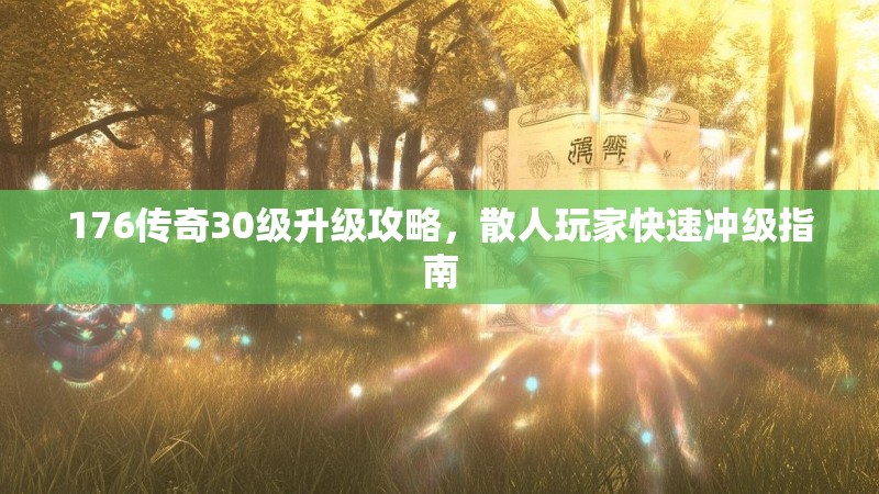 176传奇30级升级攻略,散人玩家快速冲级指南