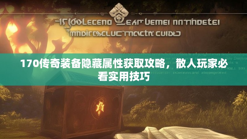 170传奇装备隐藏属性获取攻略,散人玩家必看实用技巧