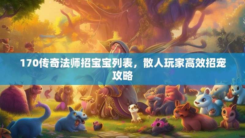 170传奇法师招宝宝列表，散人玩家高效招宠攻略