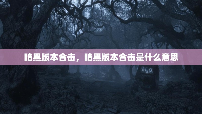 暗黑版本合击,暗黑版本合击是什么意思